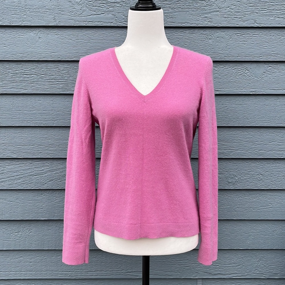 Ann Taylor Cashmere Sweater - 100% Cashmere - Pink V-neck Pullover - MP